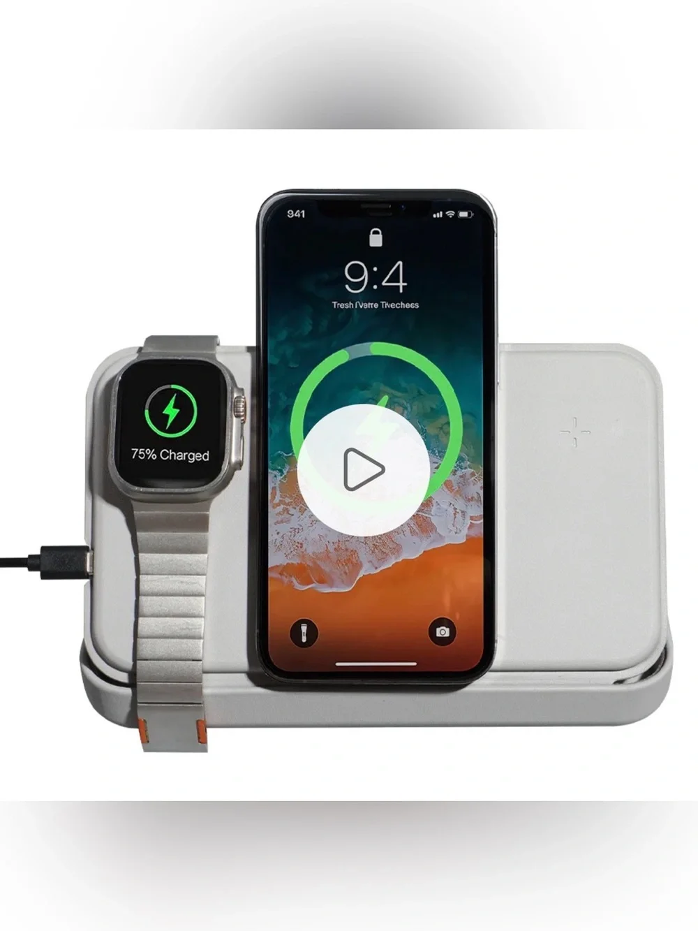 MOB CASE – Travel Wallet with 3-in-1 MagSafe Charger - Terracotta Orange
